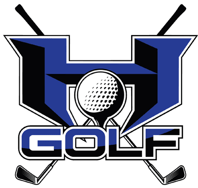 Hebron Hawks Golf logo with blue and white